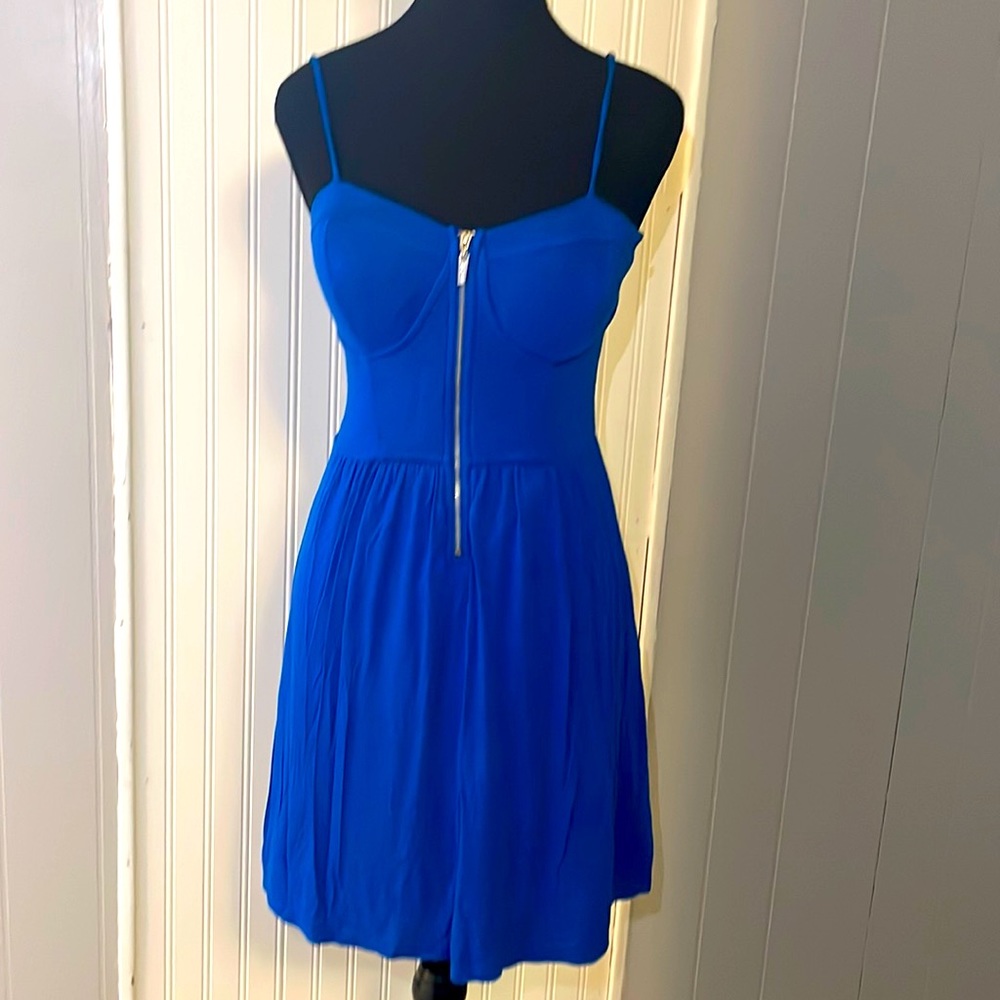 Royal Blue GUESS Spaghetti Strap Zip Up Dress XS $45